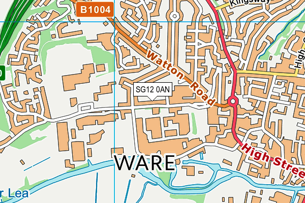 SG12 0AN map - OS VectorMap District (Ordnance Survey)