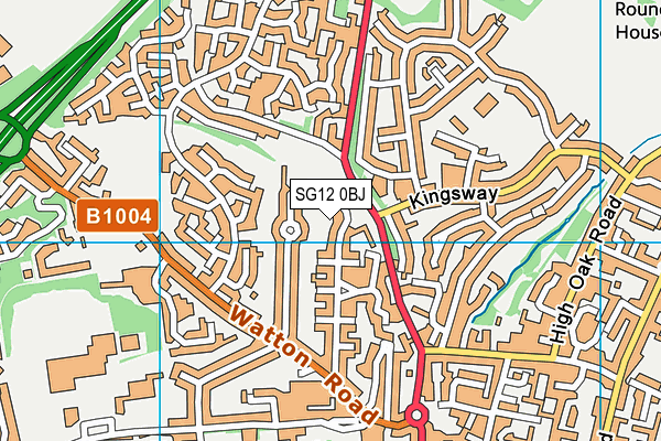SG12 0BJ map - OS VectorMap District (Ordnance Survey)