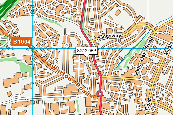 SG12 0BP map - OS VectorMap District (Ordnance Survey)