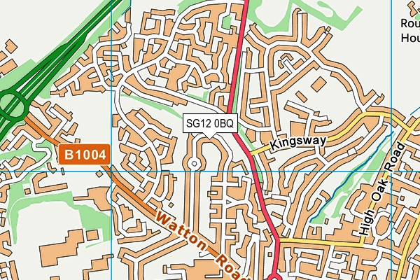 SG12 0BQ map - OS VectorMap District (Ordnance Survey)