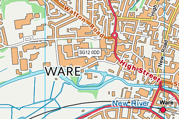 SG12 0DD map - OS VectorMap District (Ordnance Survey)