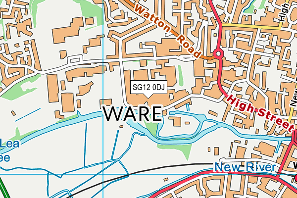 SG12 0DJ map - OS VectorMap District (Ordnance Survey)