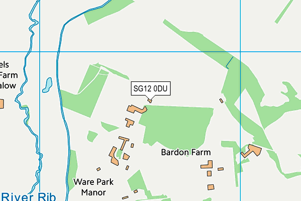 SG12 0DU map - OS VectorMap District (Ordnance Survey)