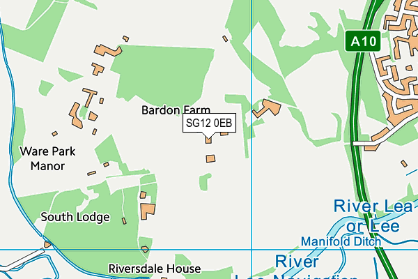 SG12 0EB map - OS VectorMap District (Ordnance Survey)