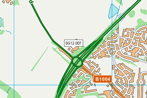 SG12 0EF map - OS VectorMap District (Ordnance Survey)