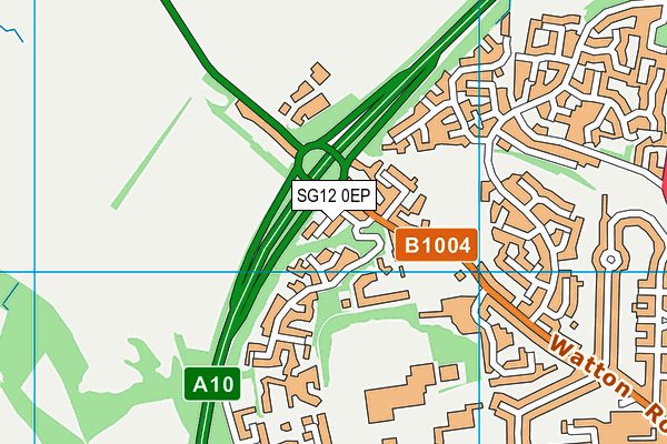 SG12 0EP map - OS VectorMap District (Ordnance Survey)