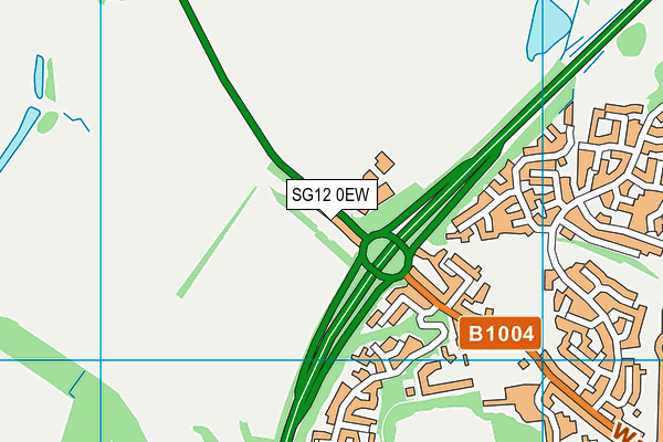 SG12 0EW map - OS VectorMap District (Ordnance Survey)