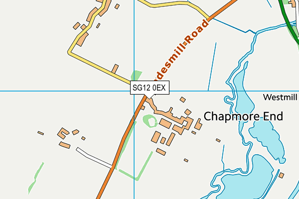 SG12 0EX map - OS VectorMap District (Ordnance Survey)