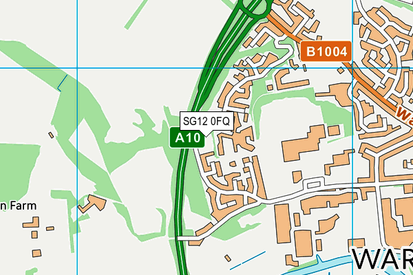 SG12 0FQ map - OS VectorMap District (Ordnance Survey)