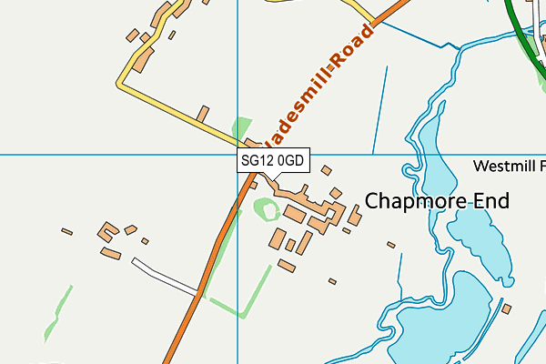 SG12 0GD map - OS VectorMap District (Ordnance Survey)