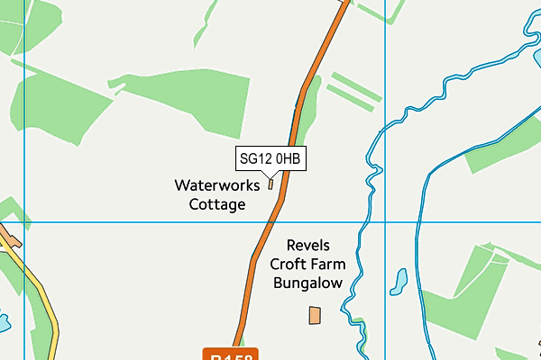 SG12 0HB map - OS VectorMap District (Ordnance Survey)