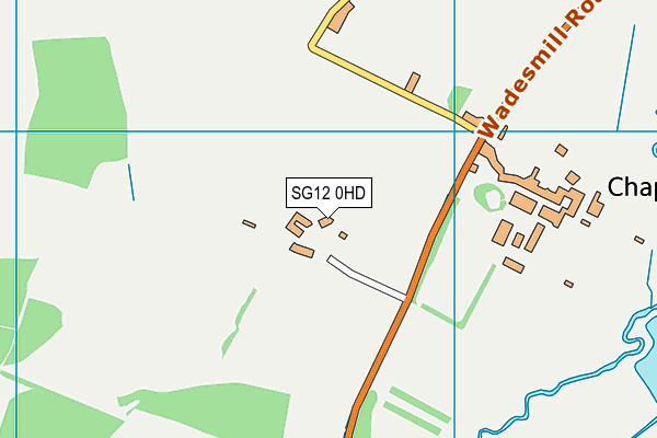 SG12 0HD map - OS VectorMap District (Ordnance Survey)