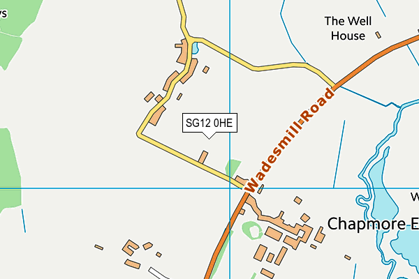 SG12 0HE map - OS VectorMap District (Ordnance Survey)