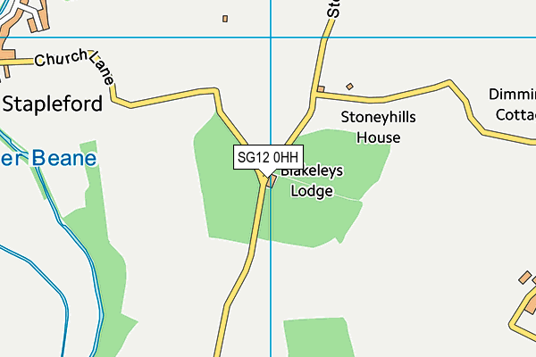SG12 0HH map - OS VectorMap District (Ordnance Survey)