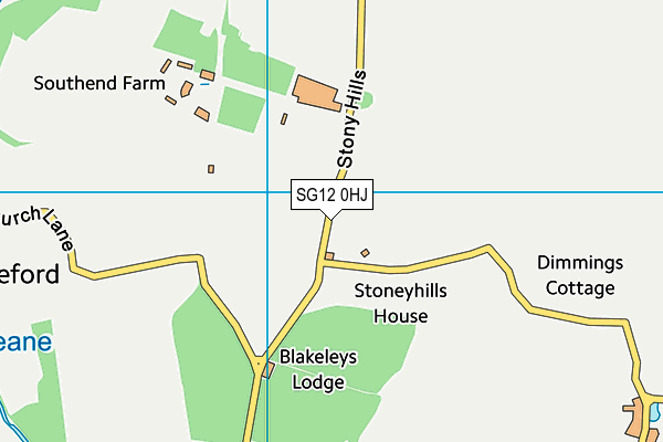 SG12 0HJ map - OS VectorMap District (Ordnance Survey)