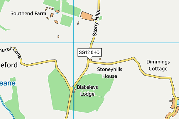 SG12 0HQ map - OS VectorMap District (Ordnance Survey)