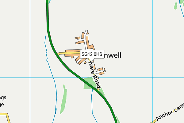 SG12 0HS map - OS VectorMap District (Ordnance Survey)