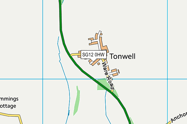 SG12 0HW map - OS VectorMap District (Ordnance Survey)