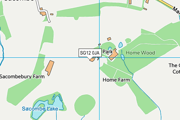 SG12 0JA map - OS VectorMap District (Ordnance Survey)