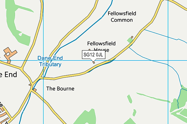 SG12 0JL map - OS VectorMap District (Ordnance Survey)