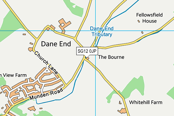 SG12 0JP map - OS VectorMap District (Ordnance Survey)