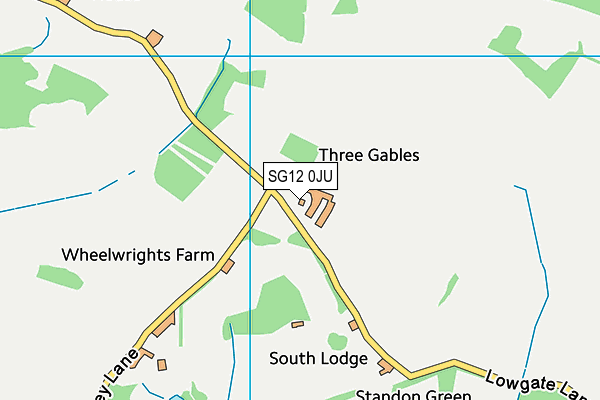 SG12 0JU map - OS VectorMap District (Ordnance Survey)