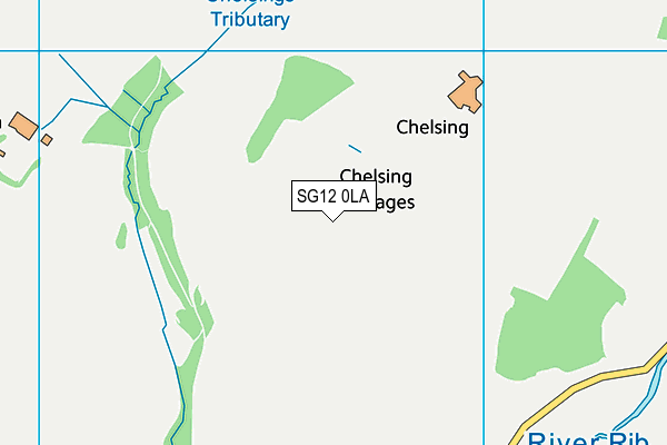 SG12 0LA map - OS VectorMap District (Ordnance Survey)