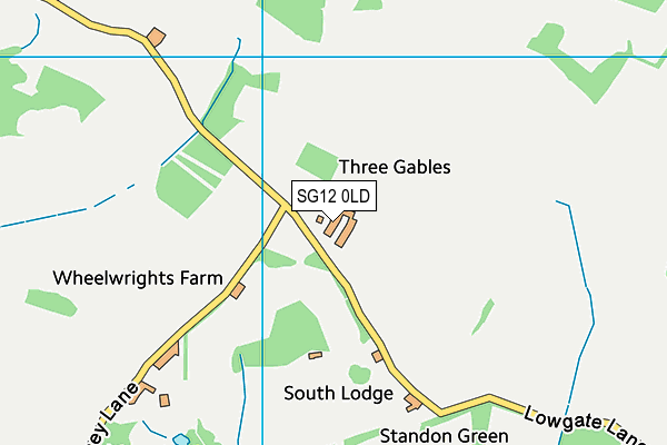 SG12 0LD map - OS VectorMap District (Ordnance Survey)