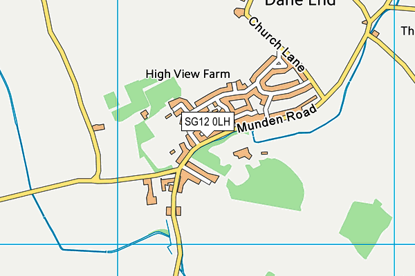 SG12 0LH map - OS VectorMap District (Ordnance Survey)