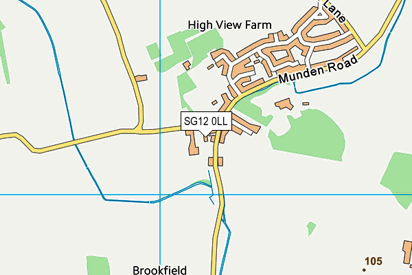 SG12 0LL map - OS VectorMap District (Ordnance Survey)