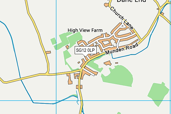 SG12 0LP map - OS VectorMap District (Ordnance Survey)