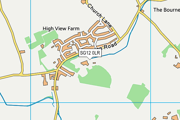SG12 0LR map - OS VectorMap District (Ordnance Survey)