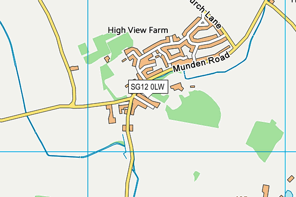 SG12 0LW map - OS VectorMap District (Ordnance Survey)