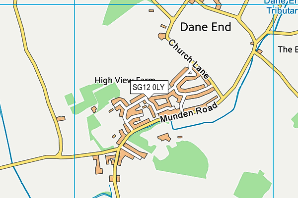 SG12 0LY map - OS VectorMap District (Ordnance Survey)