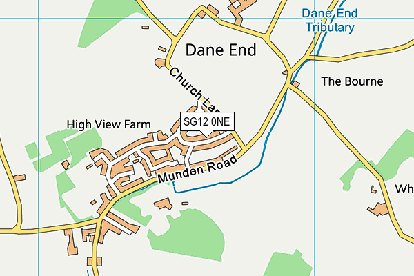 SG12 0NE map - OS VectorMap District (Ordnance Survey)