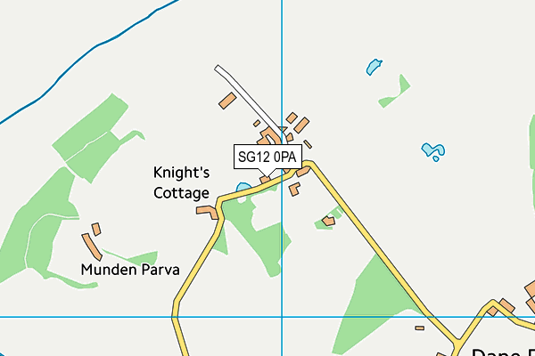 SG12 0PA map - OS VectorMap District (Ordnance Survey)