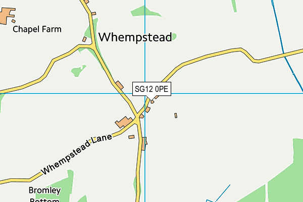 SG12 0PE map - OS VectorMap District (Ordnance Survey)