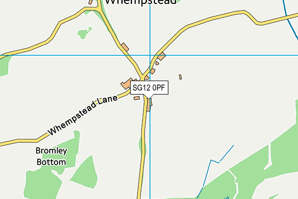 SG12 0PF map - OS VectorMap District (Ordnance Survey)