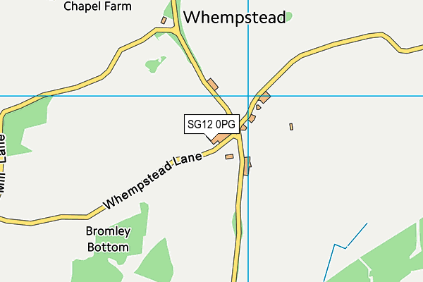 SG12 0PG map - OS VectorMap District (Ordnance Survey)