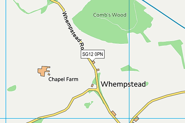 SG12 0PN map - OS VectorMap District (Ordnance Survey)