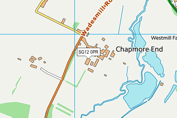 SG12 0PR map - OS VectorMap District (Ordnance Survey)