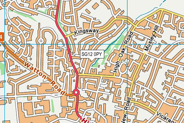 SG12 0PY map - OS VectorMap District (Ordnance Survey)