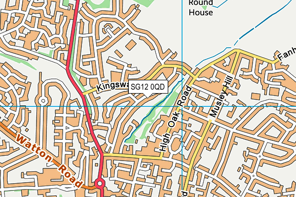 SG12 0QD map - OS VectorMap District (Ordnance Survey)