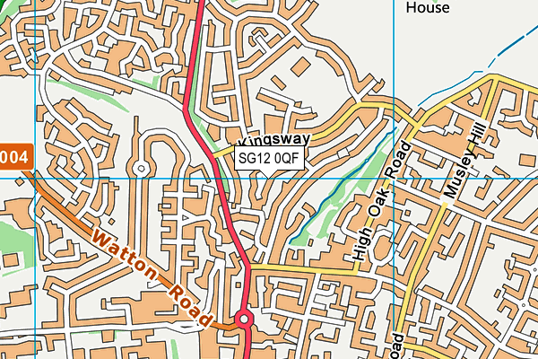 SG12 0QF map - OS VectorMap District (Ordnance Survey)