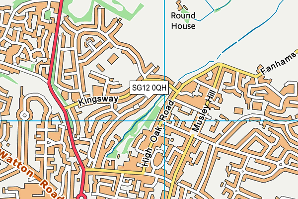 SG12 0QH map - OS VectorMap District (Ordnance Survey)