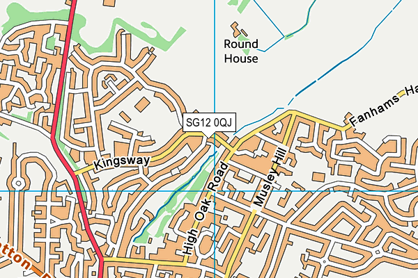 SG12 0QJ map - OS VectorMap District (Ordnance Survey)
