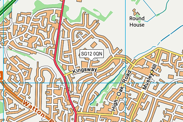 SG12 0QN map - OS VectorMap District (Ordnance Survey)