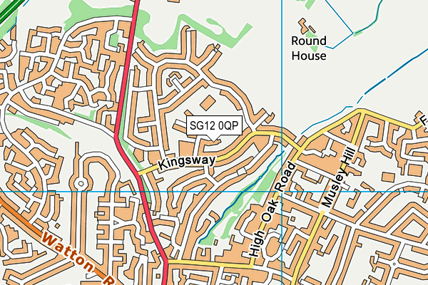 SG12 0QP map - OS VectorMap District (Ordnance Survey)