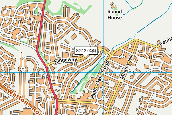 SG12 0QQ map - OS VectorMap District (Ordnance Survey)
