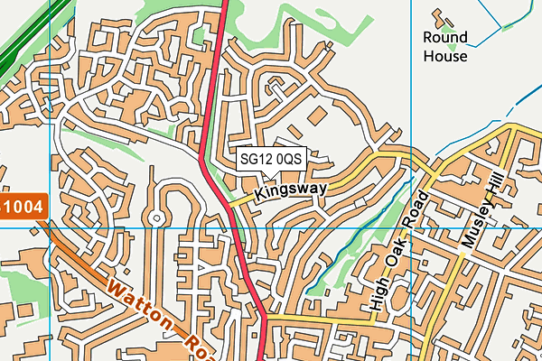 SG12 0QS map - OS VectorMap District (Ordnance Survey)